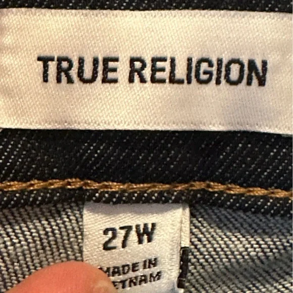 True Religion Dark Wash Women’s Pocket Jean Mini Skirt Size 27W New Without Tags - Picture 5 of 7